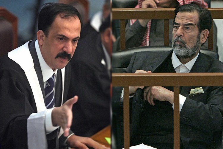 الرئيس العراقي السابق صدام حسين و القاضي العراقي المتقاعد محمد عريبي