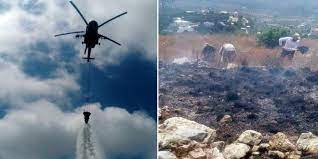 طيارة روسية تخمد الحرائق في مدينة جبلة السورية