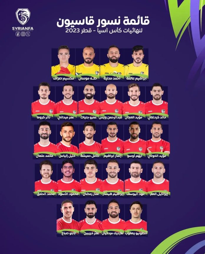لاعبون جدد ضمن التشكيلة النهائية لمنتخب سوريا المستدعاة لكأس آسيا