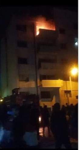 خمس حالات اختناق في حريق  بالسكن الجامعي في دمشق